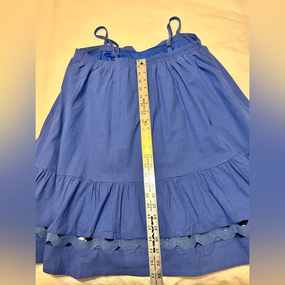 Tie Front Tunic Dress 100% Cotton Size Large Summer Adjustable Straps NWT - Picture 11 of 13